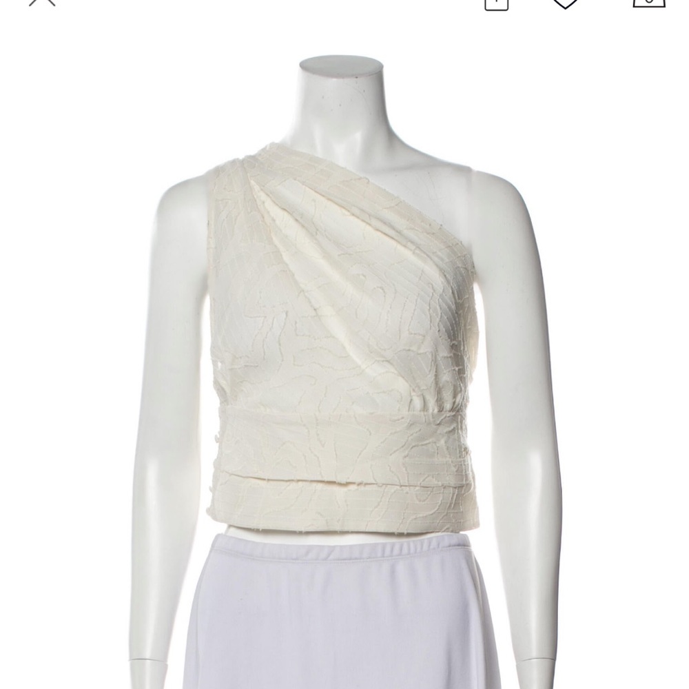 IRO ivory one shoulder crop top